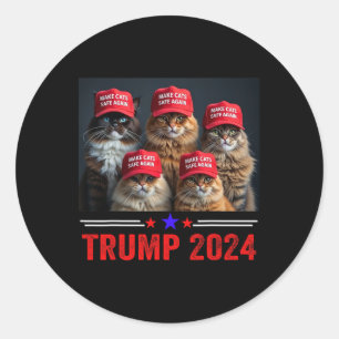 Donald Trump Make Cats Safe Again Red Hat 2024 Deb Classic Round Sticker