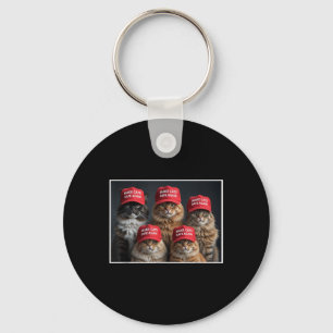 Donald Trump Make Cats Safe Again Red Hat 2024 Deb Key Ring