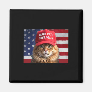 Donald Trump Make Cats Safe Again Red Hat 2024 Deb Magnet