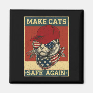 Donald Trump Make Cats Safe Again Red Hat 2024 Deb Magnet