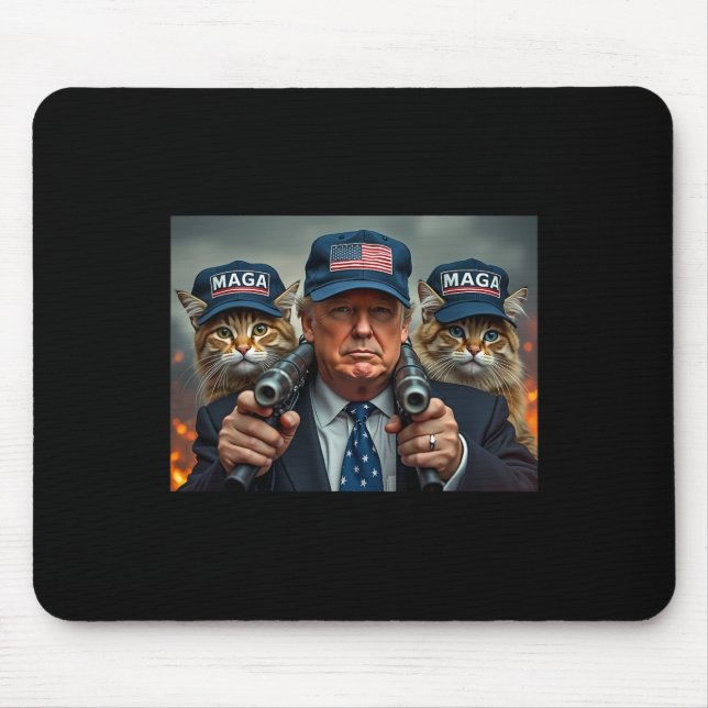 Donald Trump Make Cats Safe Again Red Hat 2024 Deb Mouse Pad (Front)