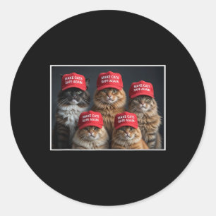 Donald Trump Make Cats Safe Again Red Hat 2024 Det Classic Round Sticker