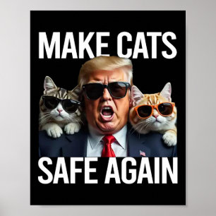 Donald Trump Make Cats Safe Again Red Hat 2024 Det Poster