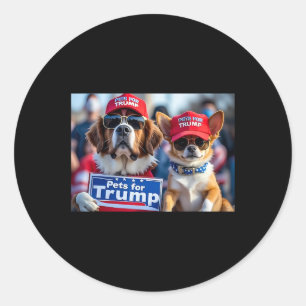 Donald Trump Make Dogs Safe Again Red Hat 2024 Deb Classic Round Sticker