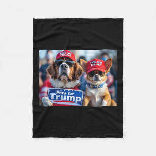 Donald Trump Make Dogs Safe Again Red Hat 2024 Deb Fleece Blanket