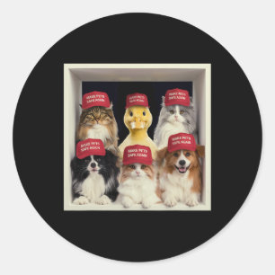Donald Trump Make Pets Safe Again Red Hat 2024 Deb Classic Round Sticker