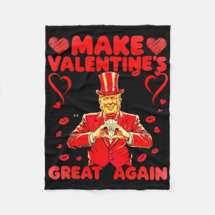 Donald Trump Make Valentine's Day Great Again Trum Fleece Blanket