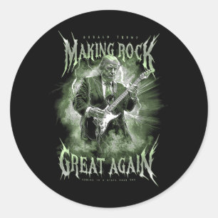 Donald Trump Making Rock Music Great Again Vintage Classic Round Sticker