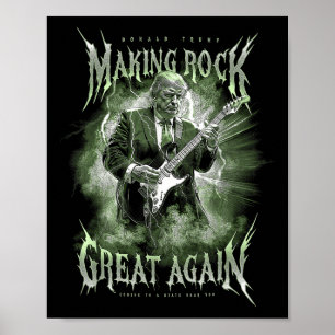 Donald Trump Making Rock Music Great Again Vintage Poster
