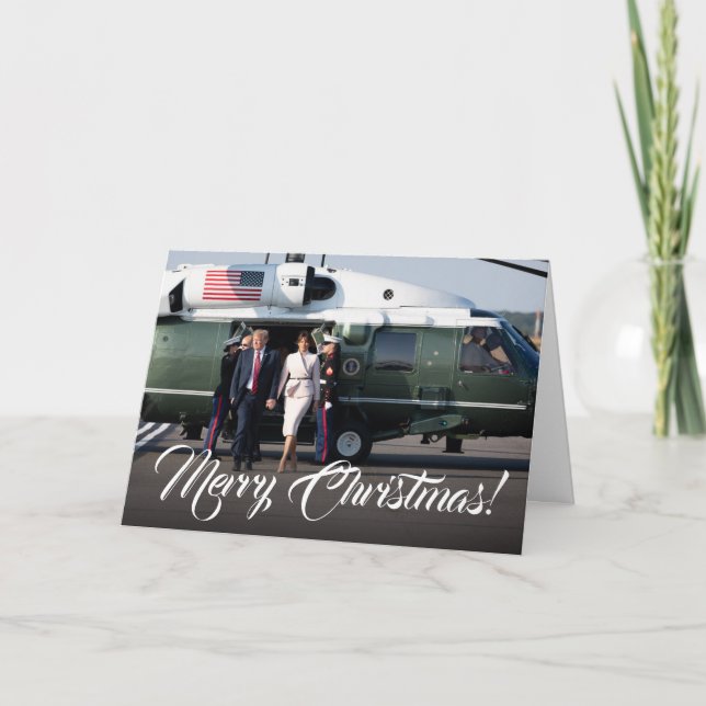 Donald Trump & Melania Military Christmas Greeting Holiday Card (Front)