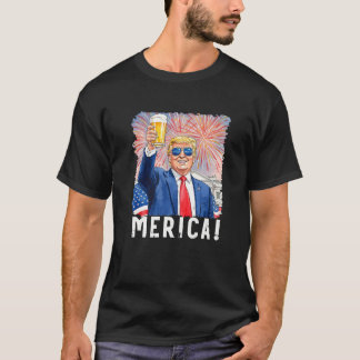 Donald Trump Merica 4th Of July Trump Support Prem T-Shirt