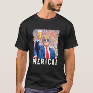 Donald Trump Merica 4th Of July Trump Support Swea T-Shirt