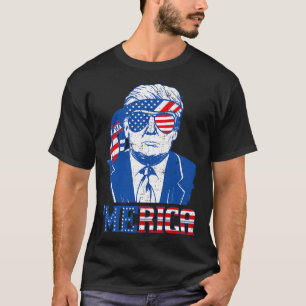 Donald Trump Merica Trump Sungl Us Flag 4th Of Jul T-Shirt