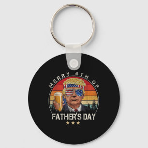 Donald Trump Merry 4th Of Fathers Day Patriotic Vi Key Ring
