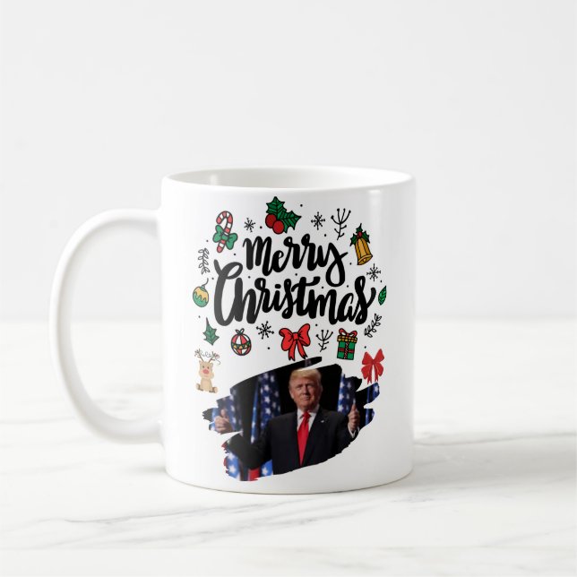Donald Trump Merry Christmas Coffee Mug (Left)
