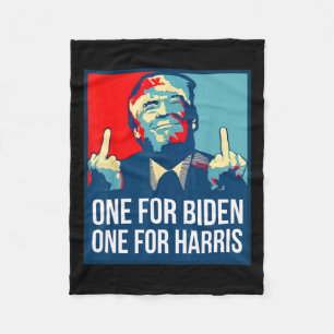 Donald Trump Middle Finger Biden Harris America Re Fleece Blanket