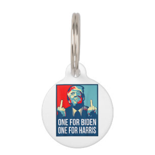Donald Trump Middle Finger Biden Harris America Re Pet Tag