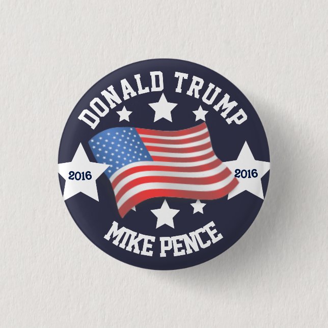 Donald Trump / Mike Pence 3 Cm Round Badge (Front)