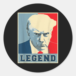 Donald Trump Mug Shot 2024 President Legend Never  Classic Round Sticker