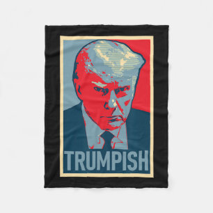 Donald Trump Mug Shot Fleece Blanket
