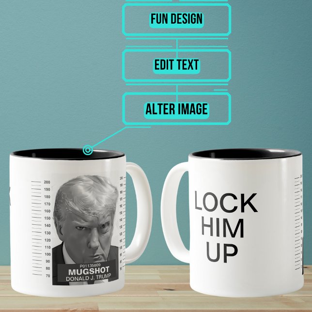 Donald Trump Mug Shot Lock Him Up B&W (Commemorate this unprecedented occasion.)
