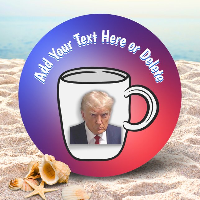 Donald Trump Mug Shot Meme Add Your Text Red Blue Classic Round Sticker (Creator Uploaded)