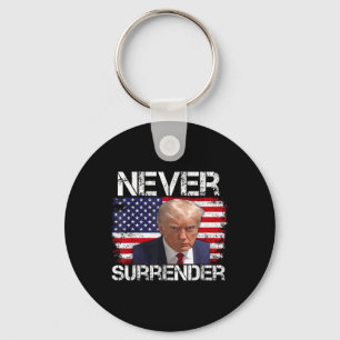 Donald Trump Mug Shot Never Surrender 2024  Key Ring
