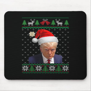 Donald Trump Mug Shot Ugly Christmas  Mouse Pad