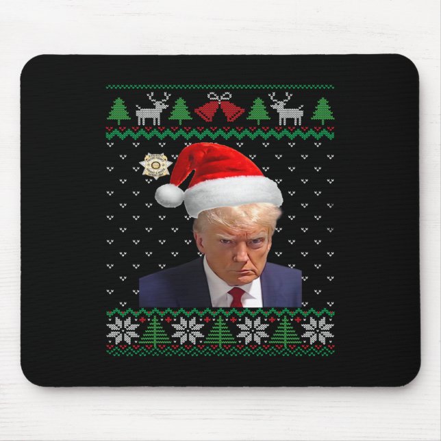 Donald Trump Mug Shot Ugly Christmas  Mouse Pad (Front)