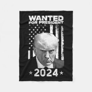 Donald Trump Mug Shot Wanted For U.s. President 20 Fleece Blanket