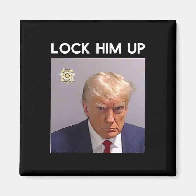 Donald Trump Mugshot Lock Him Up Trump Mug Shot  Magnet (Front)