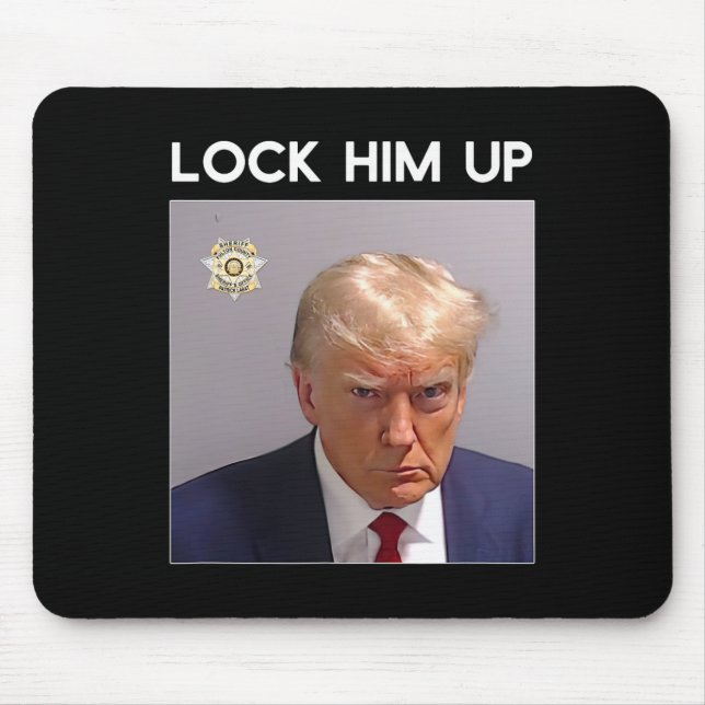 Donald Trump Mugshot Lock Him Up Trump Mug Shot  Mouse Pad (Front)