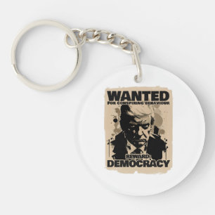 Donald Trump Mugshot Wanted Poster - Georgia Count Key Ring