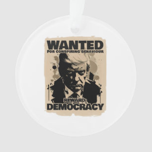 Donald Trump Mugshot Wanted Poster - Georgia Count Ornament