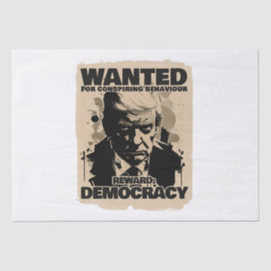 Donald Trump Mugshot Wanted Poster - Georgia Count Tissue Paper