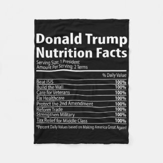 Donald Trump Nutrition Facts Usa Republican Tee1 Fleece Blanket
