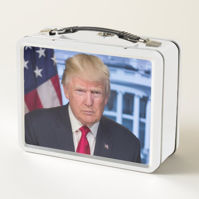 Donald Trump Official Presidential Portrait Metal Lunch Box (Back)