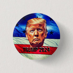 Donald Trump & Old Glory 3 Cm Round Badge