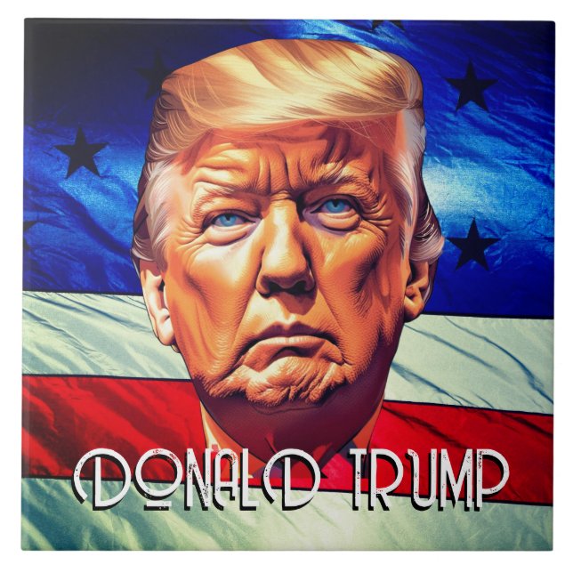 Donald Trump & Old Glory Tile (Front)