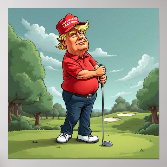 Donald Trump on the golf course Poster (Front)