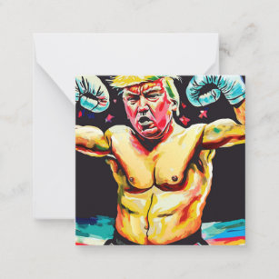 Donald Trump Patriotic Boxing President Portrait Card