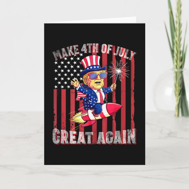 Donald Trump Patriotic Firework Make 4th Of July G Card (Front)