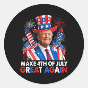 Donald Trump Patriotic Firework Make 4th Of July G Classic Round Sticker