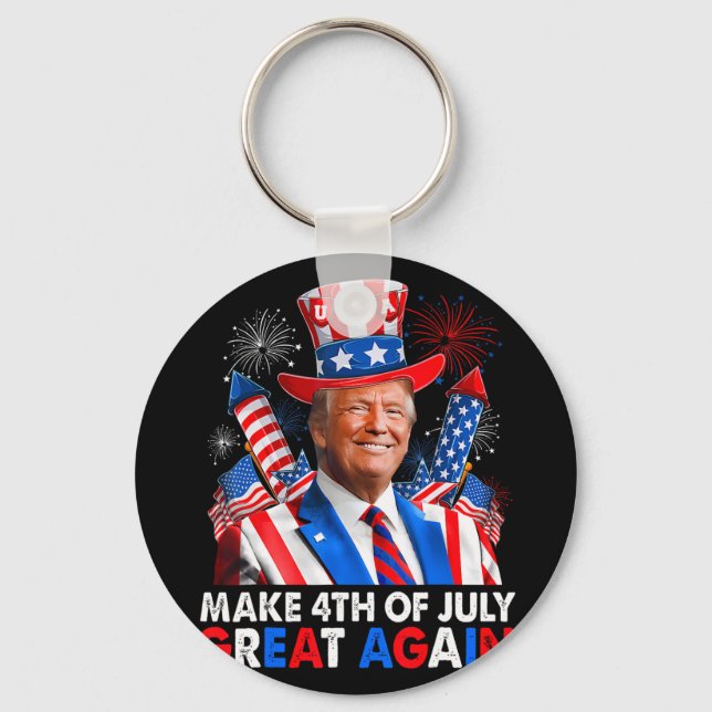 Donald Trump Patriotic Firework Make 4th Of July G Key Ring (Front)