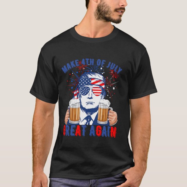 Donald Trump Patriotic Firework Make 4th Of July G T-Shirt (Front)