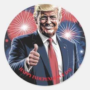 Donald Trump Patriotic Fireworks Celebration  Classic Round Sticker