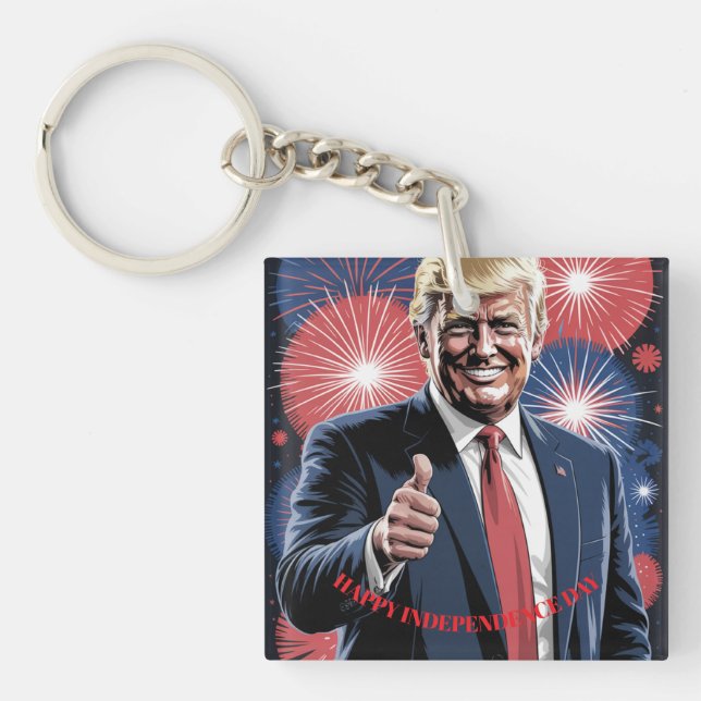 Donald Trump Patriotic Fireworks Celebration  Key Ring (Front)