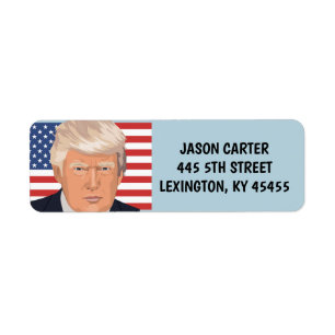 DONALD TRUMP PATRIOTIC FLAG Return Address Labels