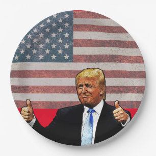 DONALD TRUMP patriotic PARTY PAPER PLATES