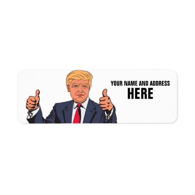 DONALD TRUMP PERSONALIZED RETURN ADDRESS LABELS (Front)